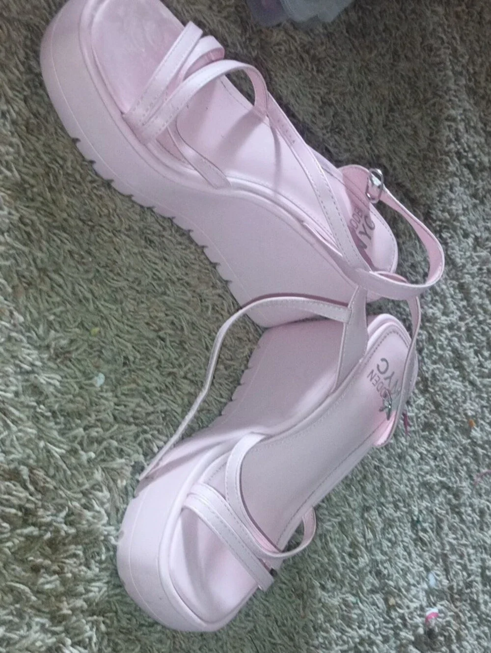 Women’s Platform Strappy Sandals in Light Pink